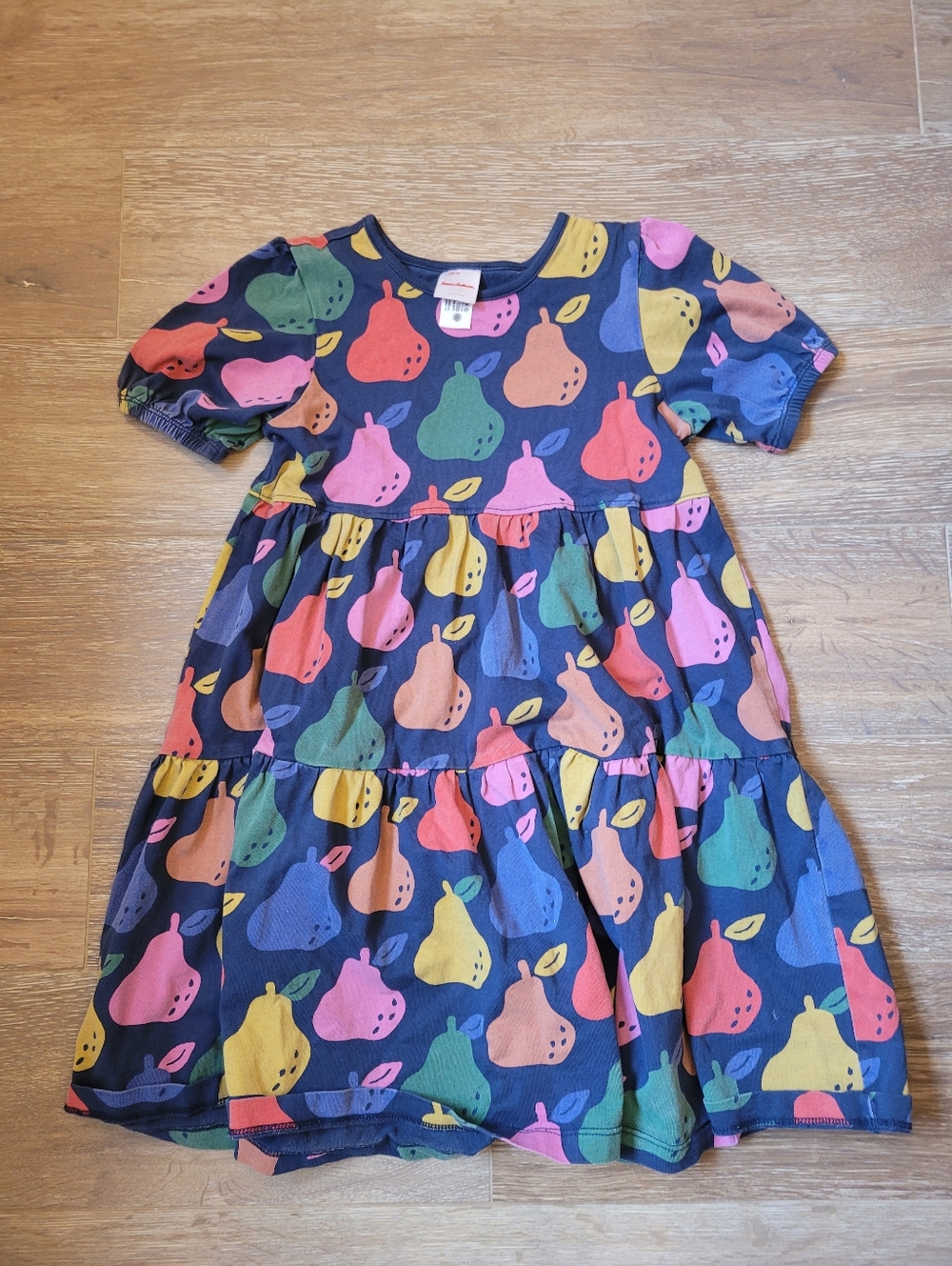Hanna Andersson Pear Design Girls' Dress, Size 6-7
